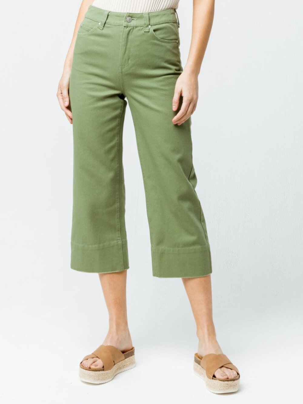 SKY AND SPARROW Twill Crop Wide Leg Pants size 11